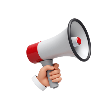 pngtree hand holding a red megaphone speaker or announcement icon png image 15513117